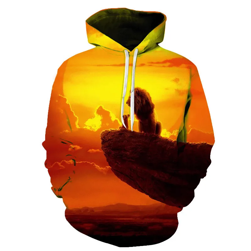 

2021 Lion King 3D Hoodie Boys and Girls Streetwear Boys and Girls Top Hoodie Men's Casual Anime Pullover