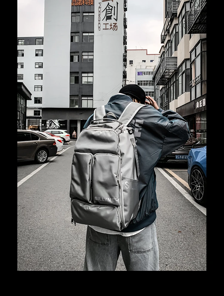 

BB177 Tide brand tooling style large-capacity travel computer backpack college style leisure school bag