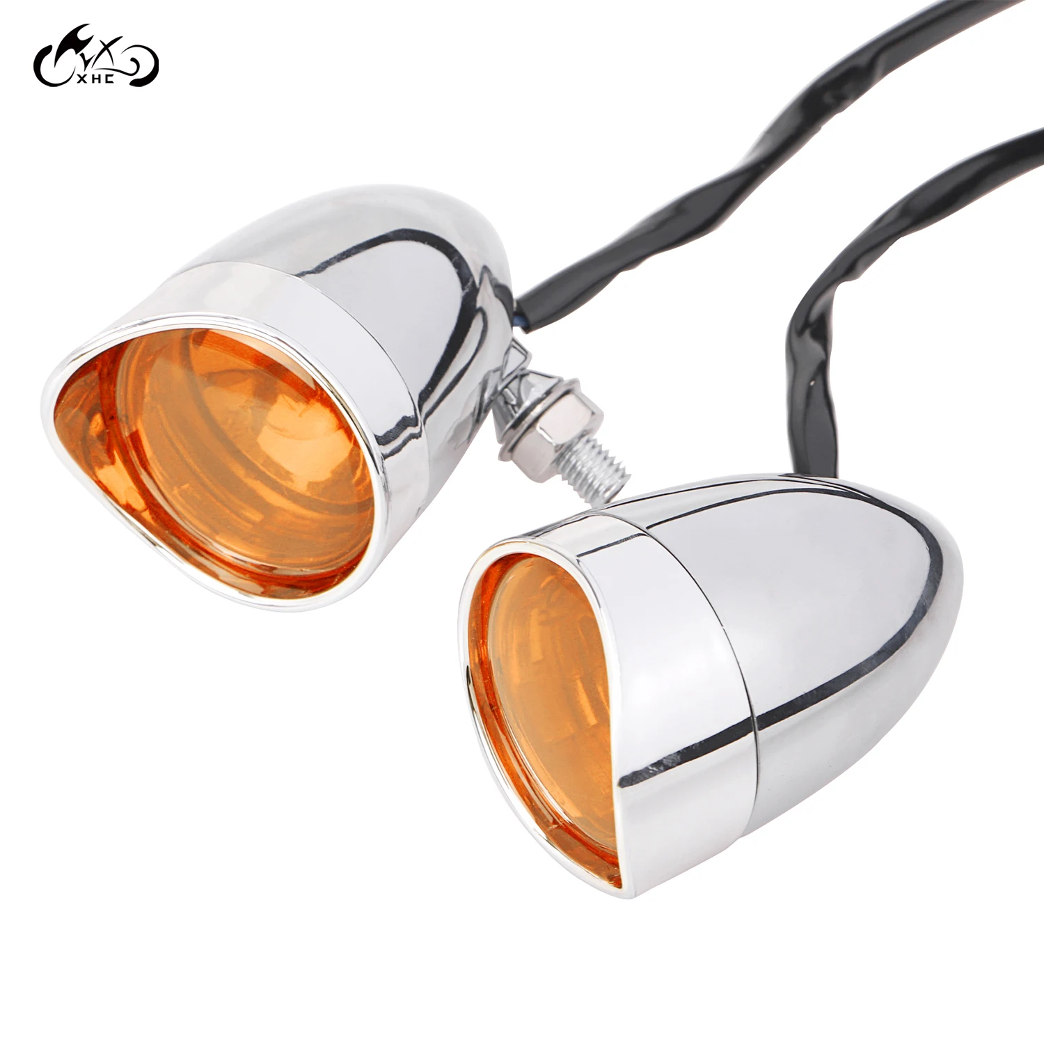 Хромированный мотоциклетный передний козырек пуленепробиваемый Янтарный