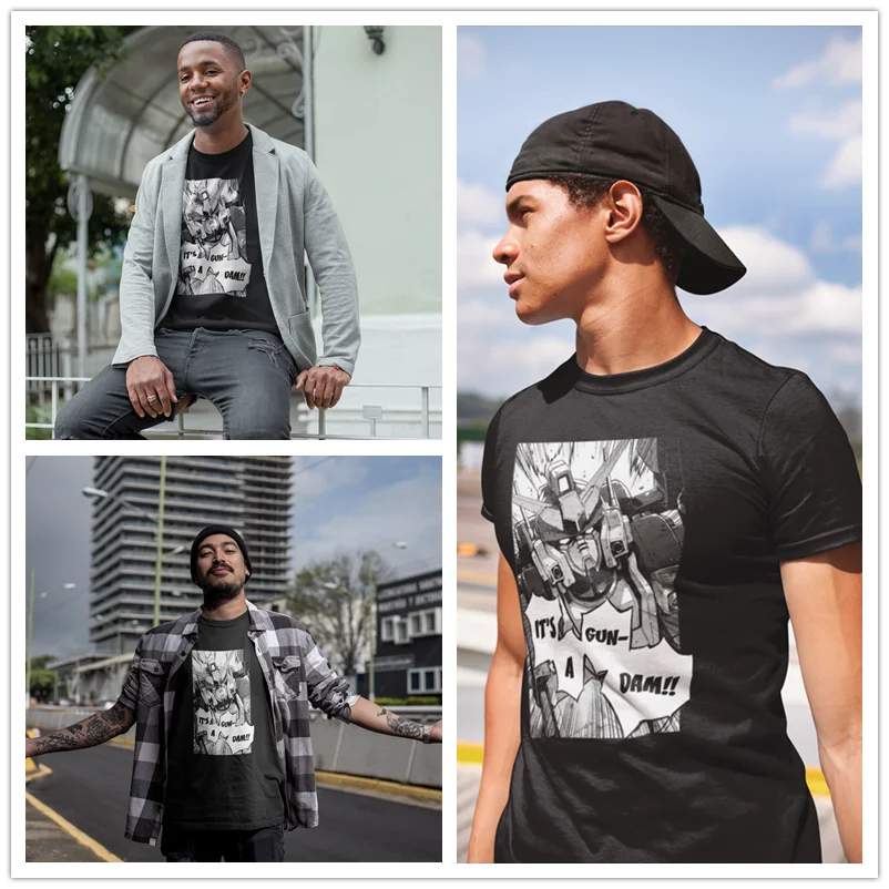 Бесконечные войны футболка воина гундама крыло манга Heavyarms Рубашка с короткими