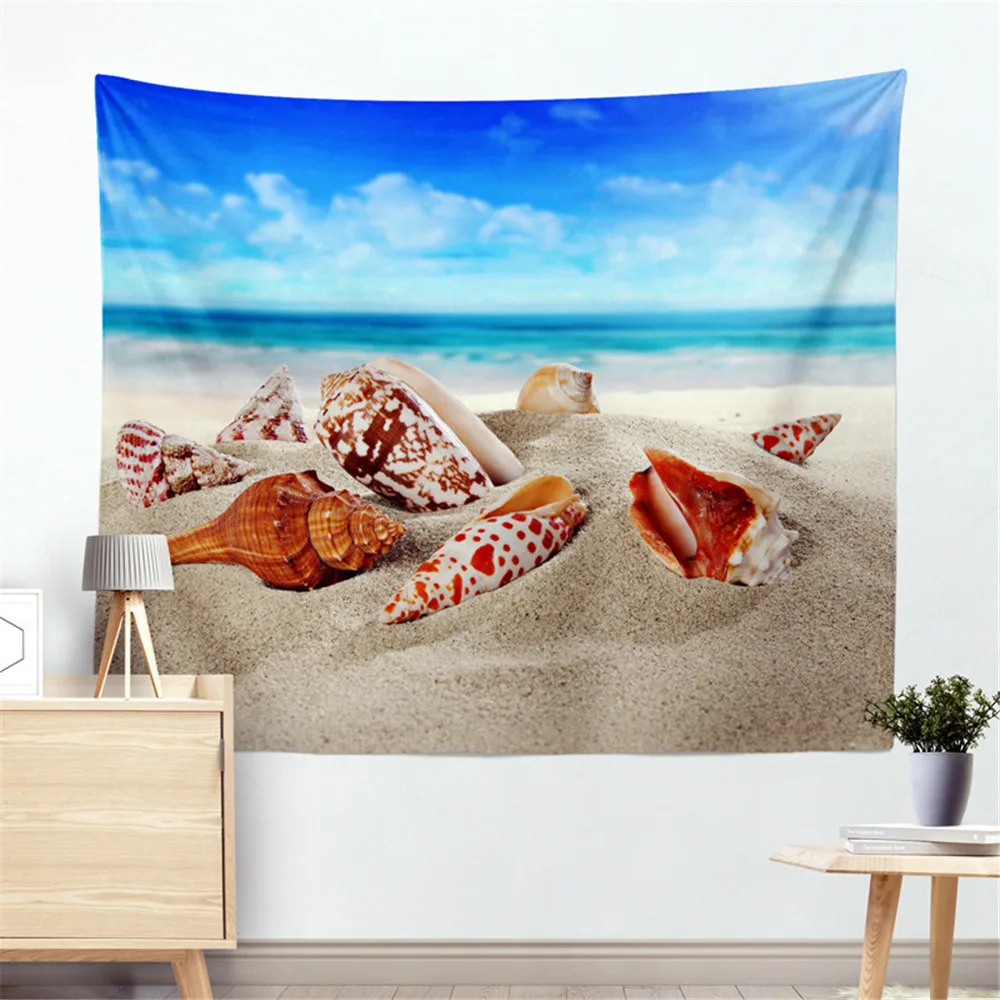 

Fabric Valance Tapestry Wall Hanging Sea Beach Starfish Bedroom Living Room Blanket Yoga Beach Towel Tablecloth