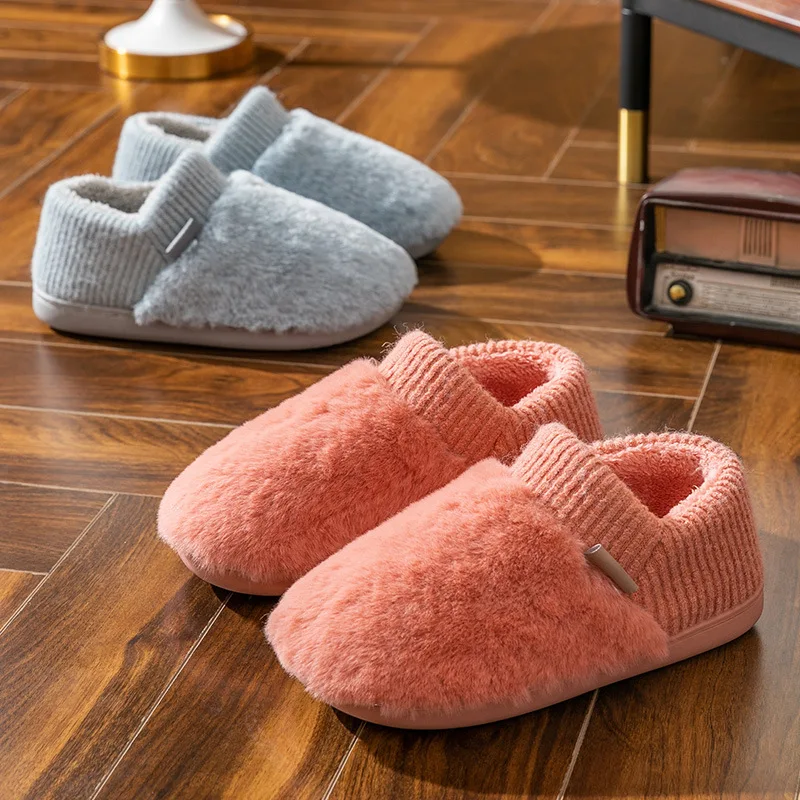 

Cotton Slippers Women Autumn and Winter Bags with Thick Soles Indoor Cute Household Plush Warm Cotton Shoes Women