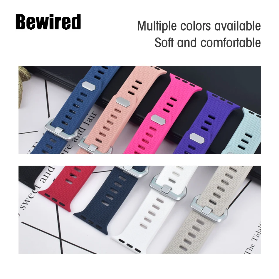 

Silicone Watch Band for Apple Watch SE 6/5/4 40MM 44MM Loop Strap for iWatch Series 3/2/1 38MM 40MM Wrist Bracelet Watchband
