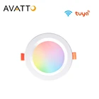 Светодиодный светильник AVATTO Tuya Smart WiFi, круглый RGB прожектор холодного и теплого белого цвета для умного дома, 7 Вт, 9 Вт, работает с Alexa Google Home