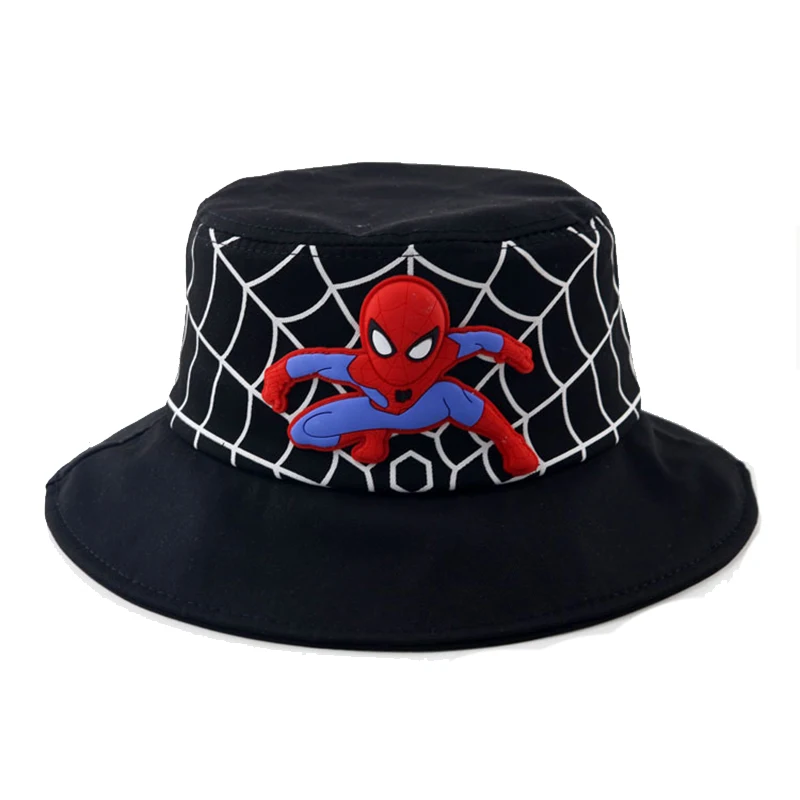 Шляпа для малышей "Человек-паук" MARVEL с светодиодами для мальчиков и девочек из хлопка, складывающаяся в панамский стиль, осеннее солнцезащитное головное убор.