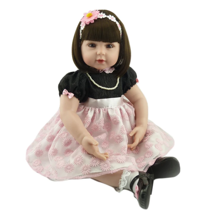 Детская виниловая игрушка кукла bebe Reborn блондинка девочка мягкий парик ребенок