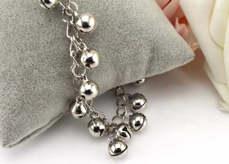 

Small Bells Silver Color Sweet Romantic Style Barefoot Beach Foot Anklet Bracelet For Women Initial Jewelry