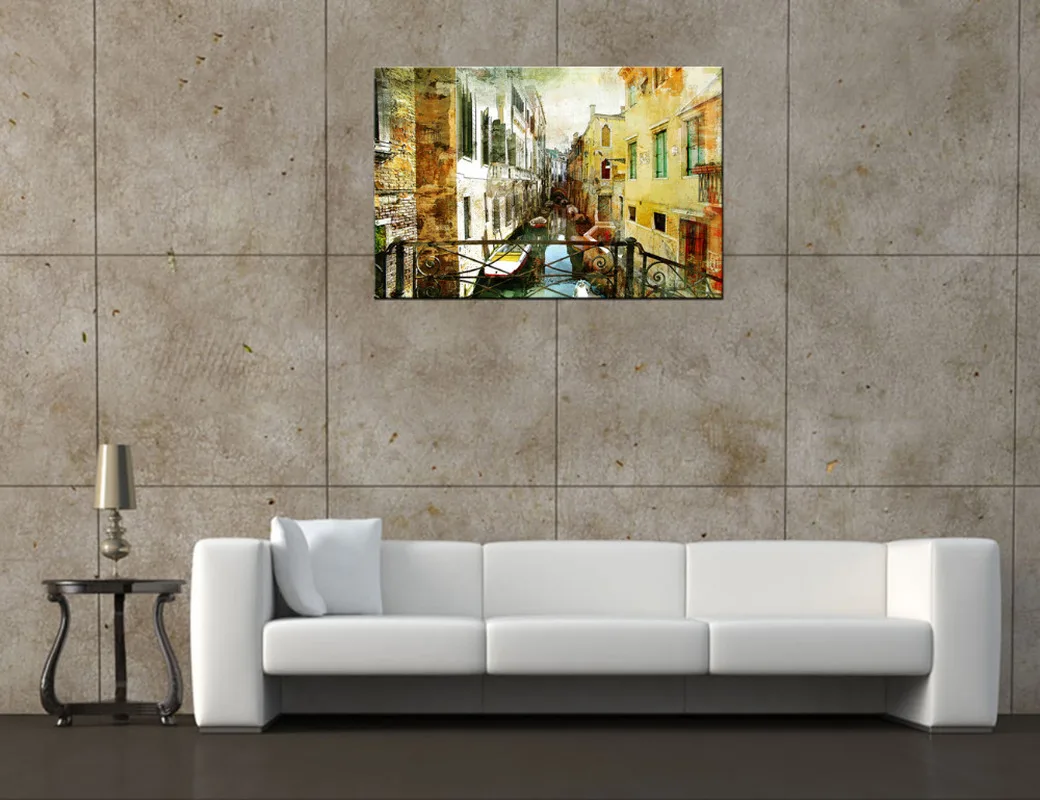 Винтажные архитектурные принты Венеция большой канал Лодка на стену искусство
