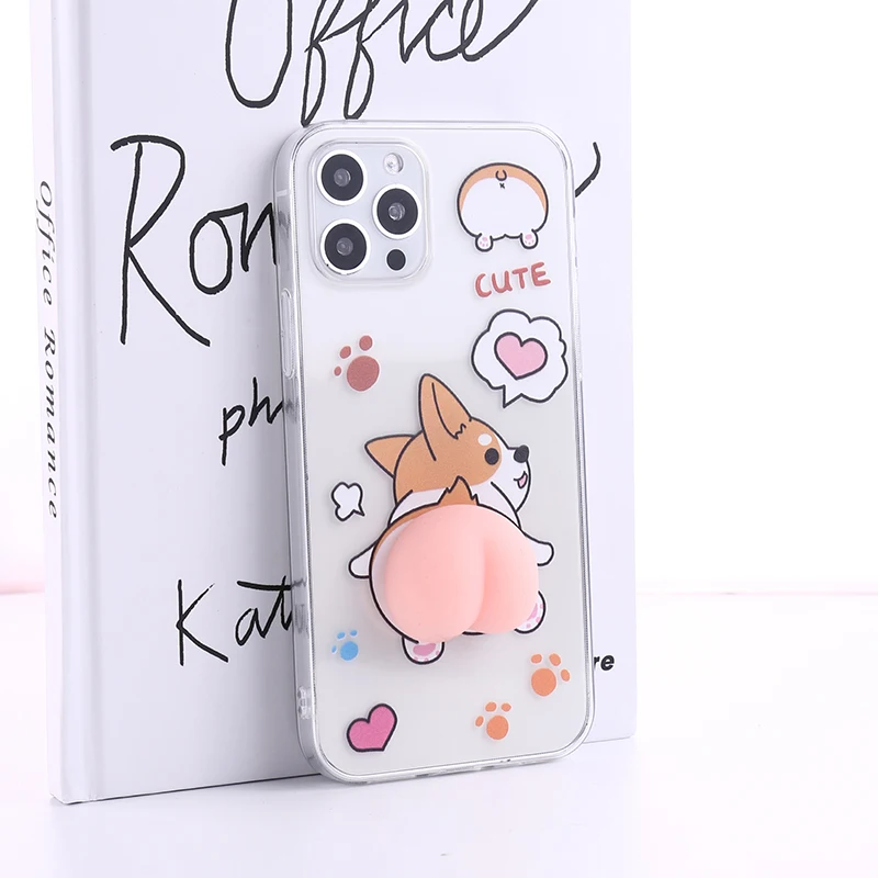

Funny Art Cartoon Transparent Mobile Phone Case Suitable For iPhone 12 Pro Silicone Anti-fall Personality Cute Protective Cover