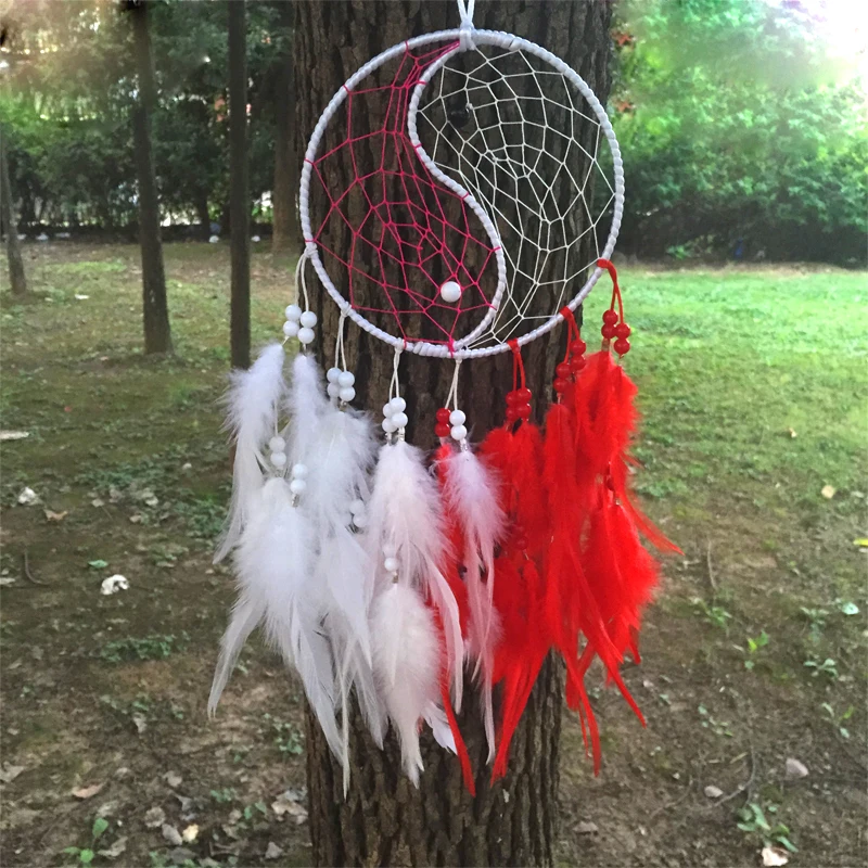 

New fashion jewelry Hot chinese kungfu Tai Chi Dreamcatcher Wind Chimes Indian Style Feather Pendant Dream Catcher Gift
