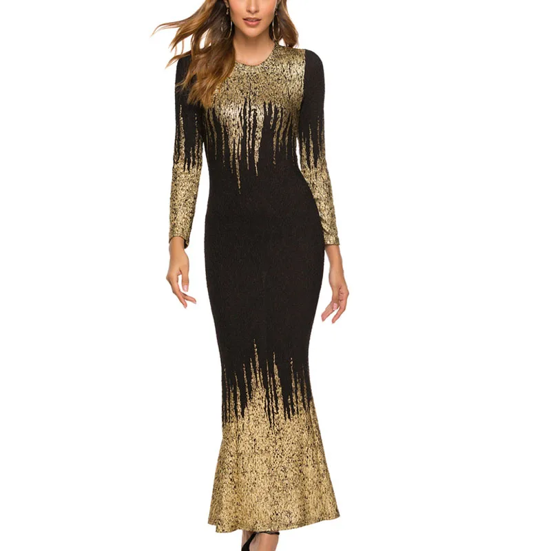 Uumaysari boutique Новое Женское модное платье с принтом рыбий хвост элегантное вечернее