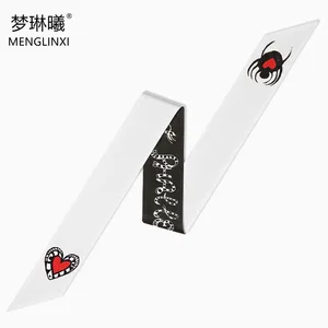 2021 новый модный обтягивающий шарф женский шелковый шарф для дам модный пояс роскошный брендовый головной шарф с принтом в виде сердца паука шарфы