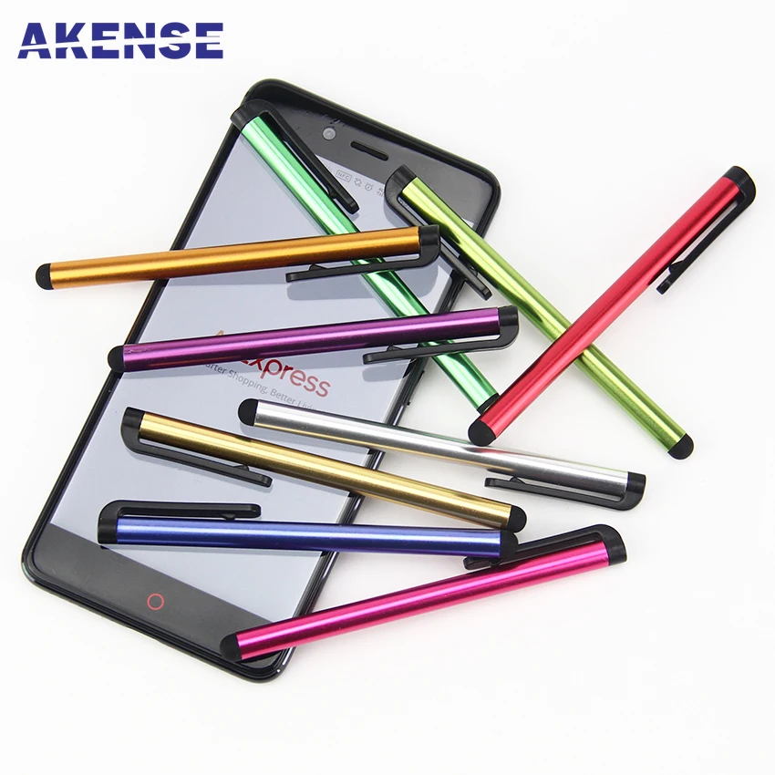 100 шт./лот рекламный подарок для емкостного сенсорного экрана стилус с зажимом IPad