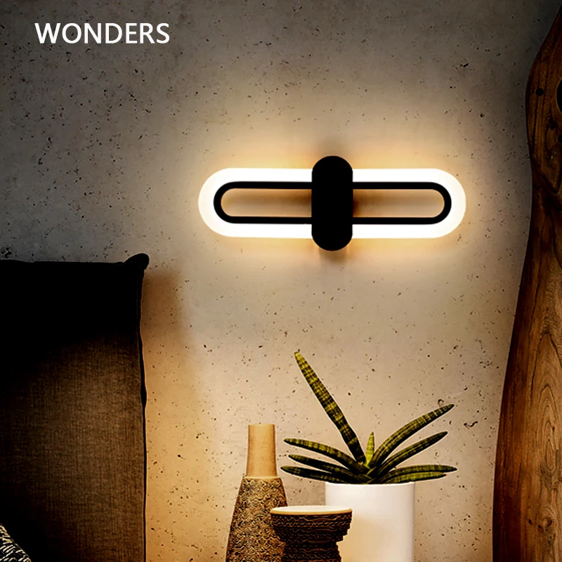 

Nordic Style 8W LED Wall lamps home decoration salon luminaria for bedroom bedside wall light Aisle stairs Oval Acrylic iron бра