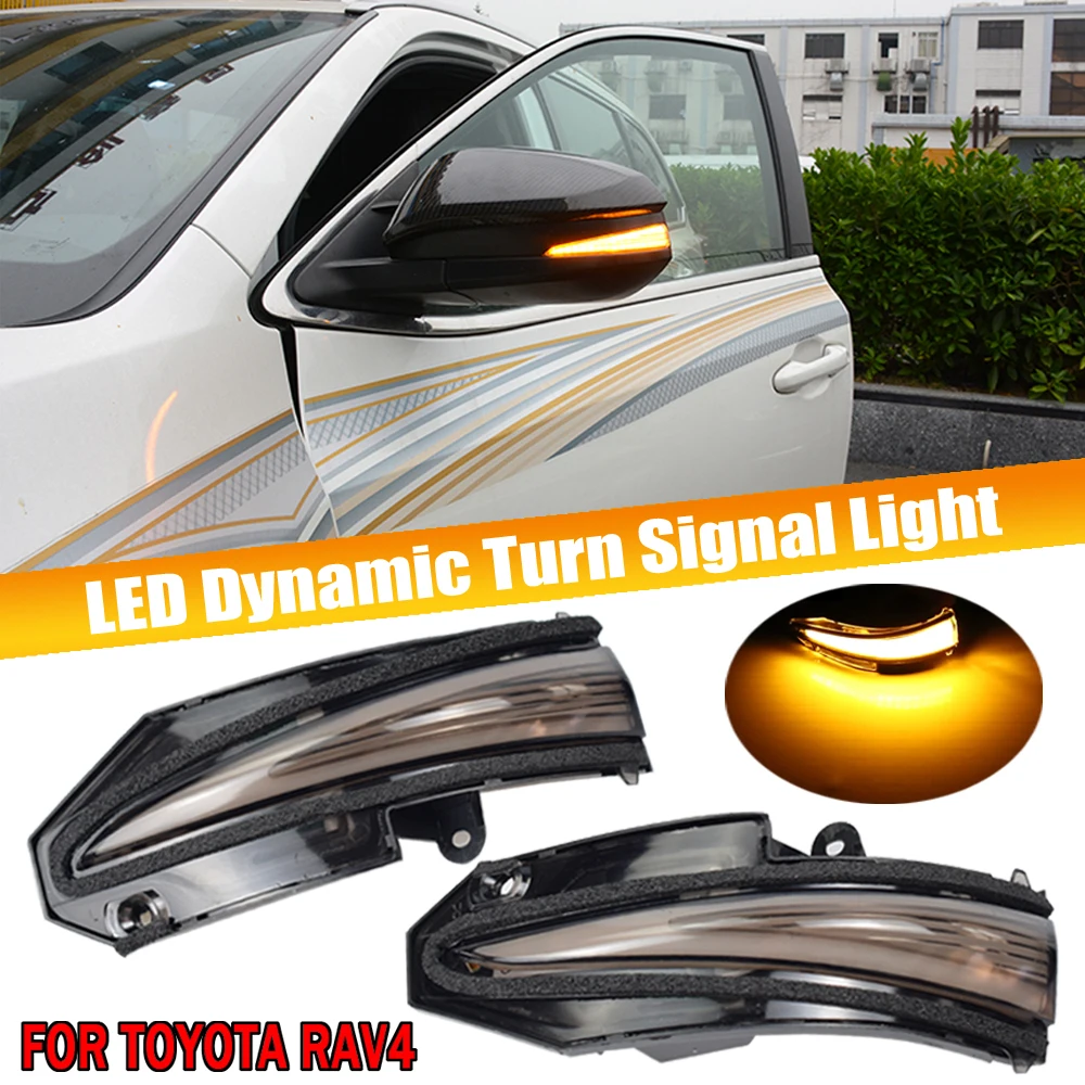 

2pcs Dynamic Blinker For Toyota RAV4 XA40 13-18 Highlander XU50 Noah R80 4Runner LED Turn Signal Mirror Light Flasher Arrow