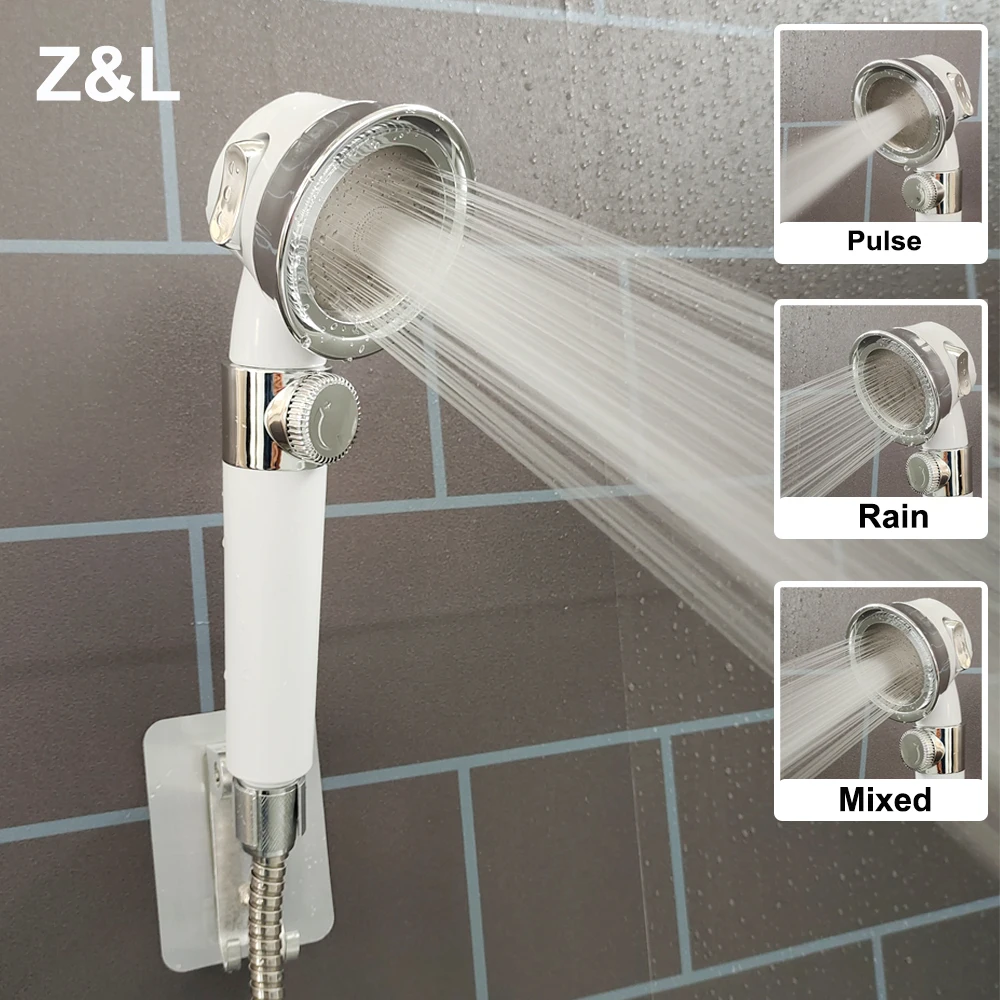 

Bathroom Pressurized Shower Head 3 Modes Adjustment Spa Shower Head with Stop Button High Pressure Sprinkler