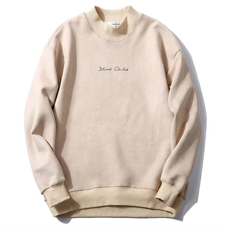 

Soft Breathable Faux Suede Fabric Turtleneck Hoodies Mens Fashion Casual Solid Sweatshirt Men/women Outdoor Sport Pullover Coat