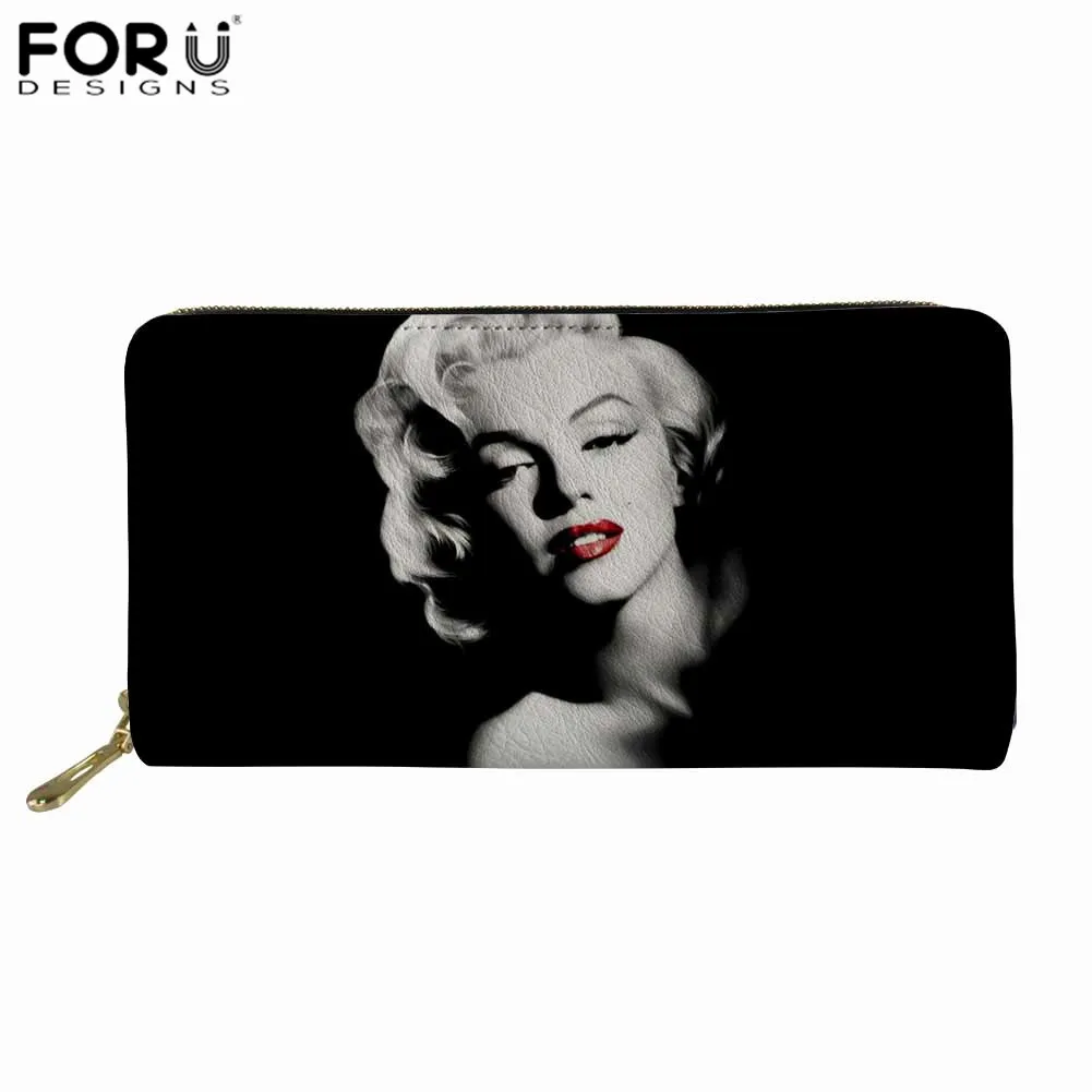 Длинные кошельки с принтом Мэрилин Монро Женский кошелек из искусственной кожи
