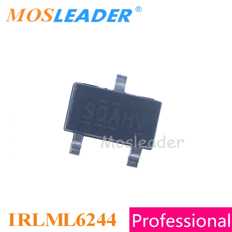 Mosleader IRLML6244 SOT23 3000 шт. IRLML6244PBF IRLML6244TR IRLML6244TRPBF N Channel 20V 3A 6.3A китайский