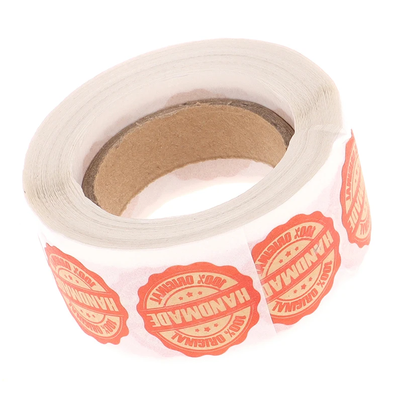 

500pcs/Roll Handmade Stickers Heart 1 Inch Wedding Stickers Label For Party Favors Decoration Envelope Seals Stationery Stickers