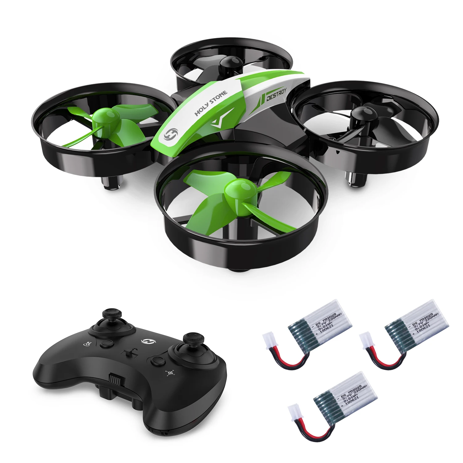 Green Mini Drone Holy Stone HS210 мини Дрон 3D флип Безголовый режим Радиоуправляемый Дрон вертолет один ключ Land Авто парящий Радиоуправляемый квадрокоптер игрушка для детей - Color: Green Mini Drone