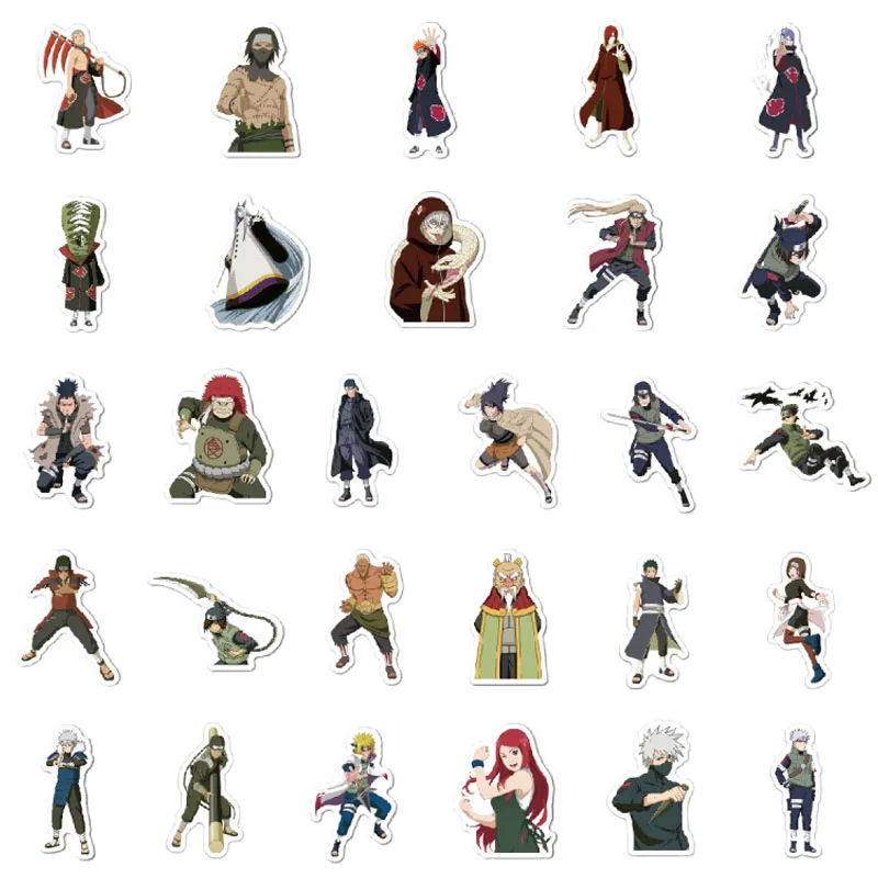 100 Uds pegatina de Naruto Uchiha Sasuke Haruno Sakura pegatinas a prueba de Anime Pack port&aacute;til monopat&iacute;n bicicleta coches equipaje juguetes de los ni&ntilde;os-4