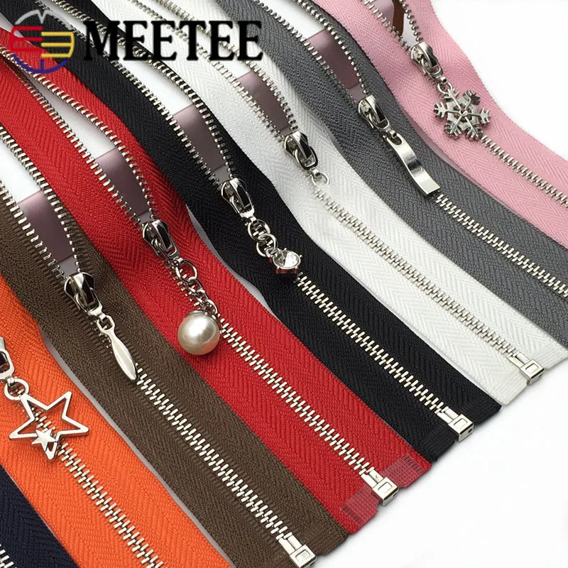 Meetee 1 шт. 60 см 3 # Металлические молнии с открытым концом автоматическая