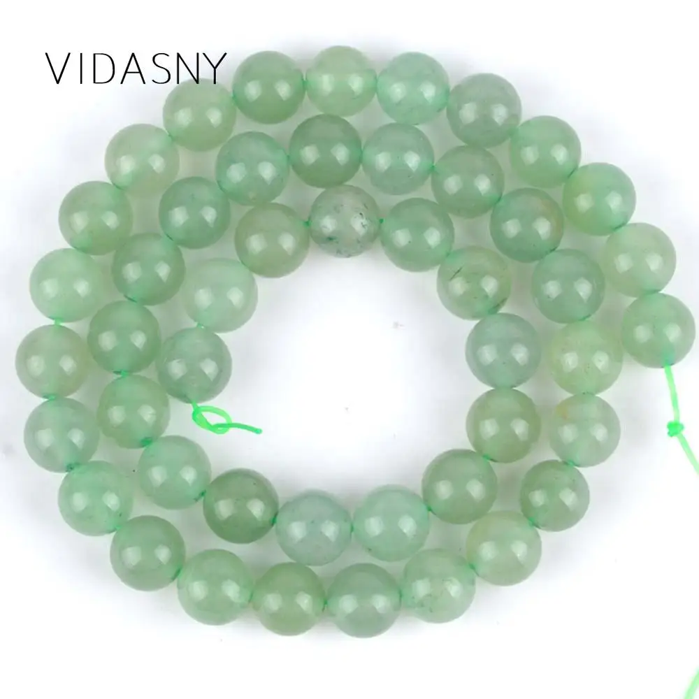 Зеленый авантюрин натуральный камень Бусины минералы круглый разделитель