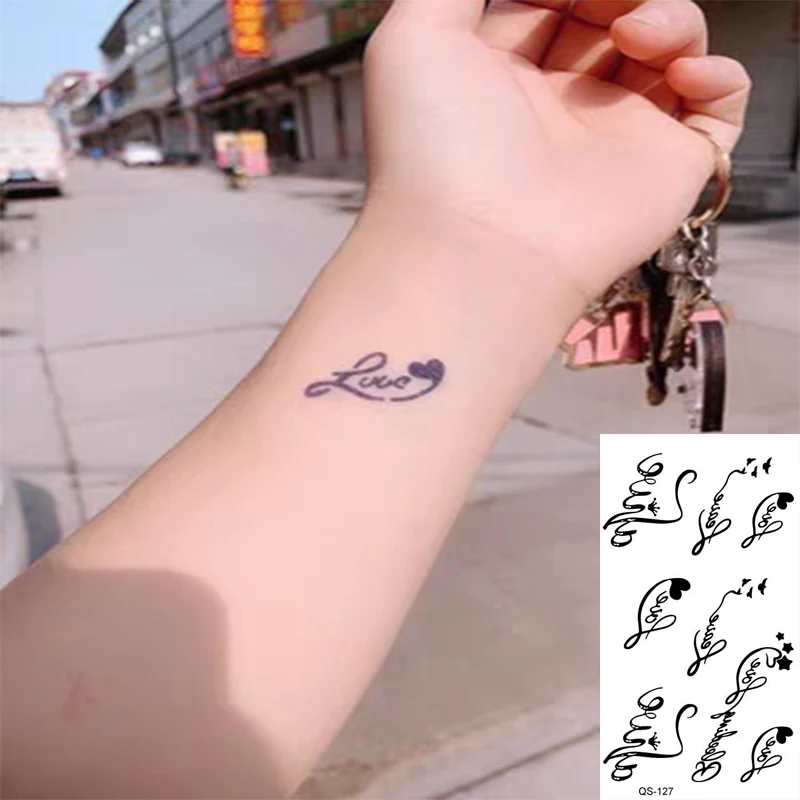 Водостойкие временные тату-наклейки с надписью на английском языке