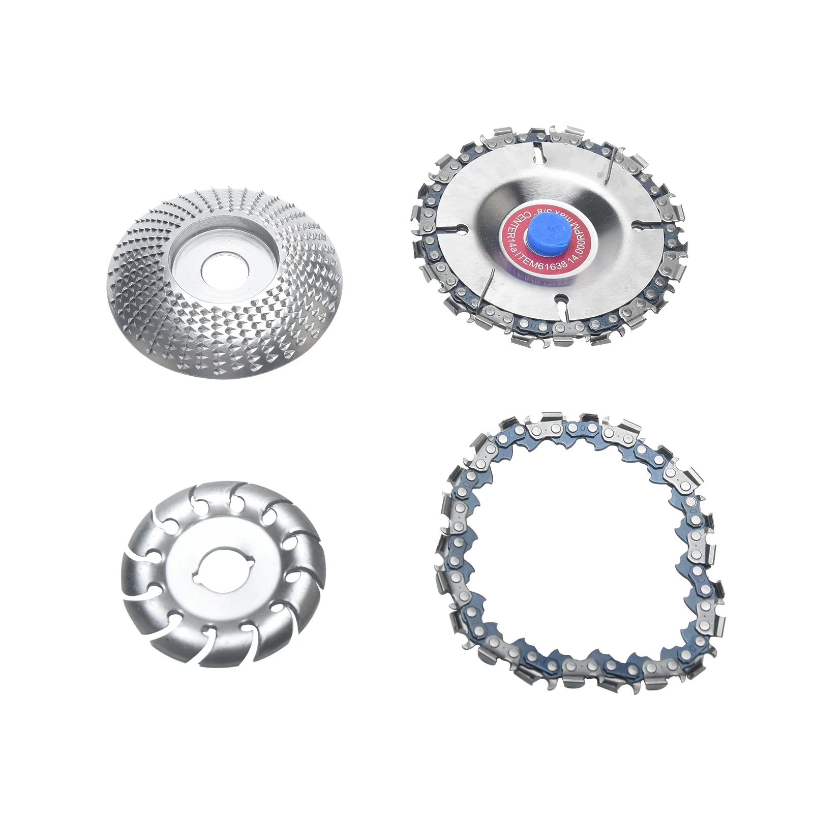 

4pcs/set Engraving Carving Wood Grinding Wheel Shaped Polishing Sanding Abrasive Chain Disc Plate Angle Trim Woodworking Tool