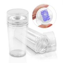 Nail Stamper Nail Art Stamper Scraper Set 2.3cm Pure Clear White Jelly Silicone Marshmallow Nail Stamp Template Tools