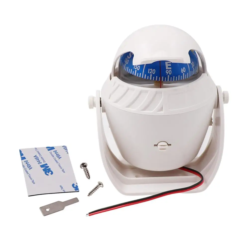 

Sea Marine Compass Car Boat Compass for Boat Caravan Truck Boat Accessory Black White Waterproof Pivoting Compass