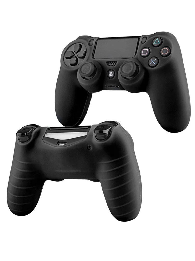 Мягкий гибкий силиконовый чехол, защитный чехол для Playstation 4 PS4 Pro Slim, светодиодный светильник, наклейка, 2 шт., ручка+ светодиодный чехол