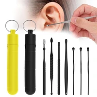 7pcs ear cleaner earwax removal tool abs earpick curette reusable ear cleaning wax remover spring spoon ear pick cleanser care