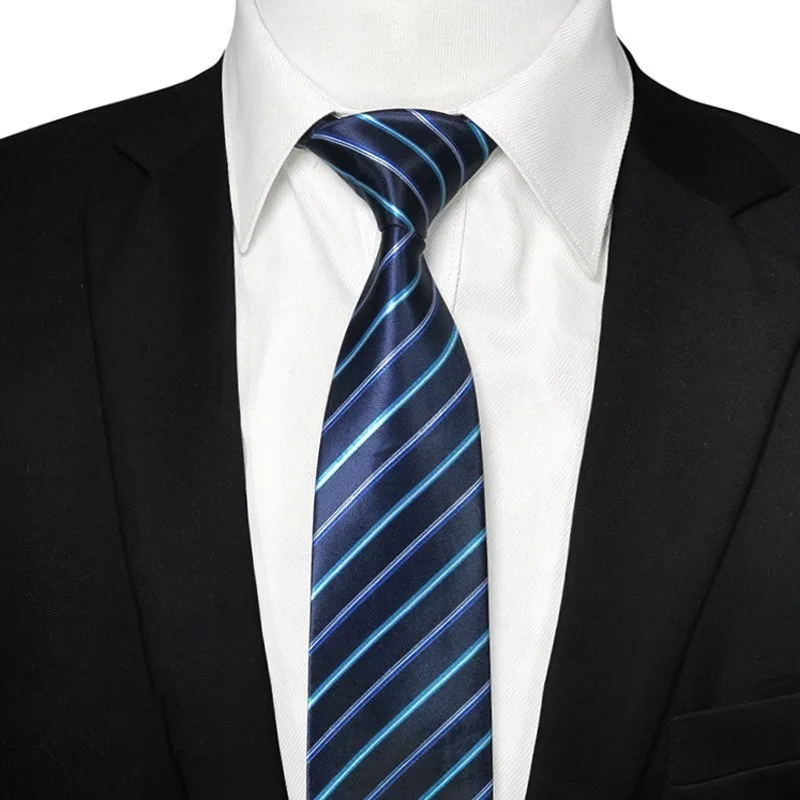 

8cm Classic Blue Plaid Floral Wedding Neck Ties for Men Casual Suits Tie Stripe Neckties for Business