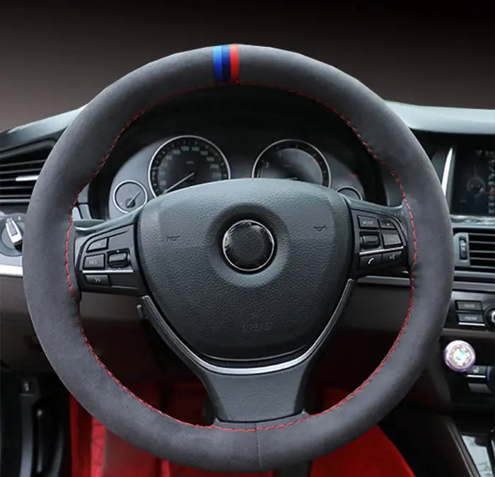 

Suede sewing steering wheel cover for car and truck Medium