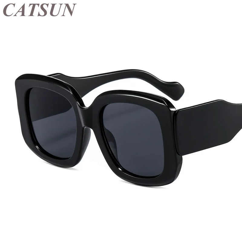 

2021 New Classic Large Frame Fashion Women's Sunglasses Thick Leg Popular Personality Versatile Simple Temperament Glasses UV400
