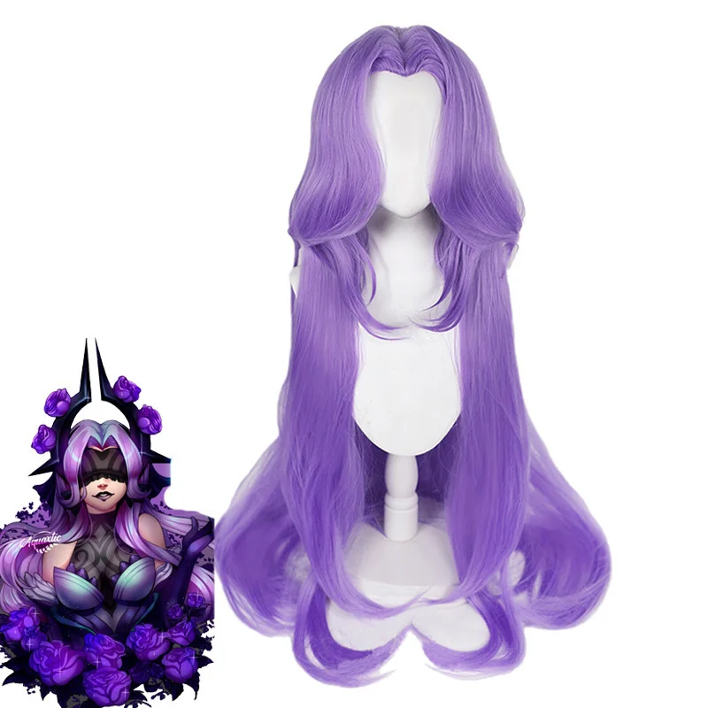 

LOL Syndra Cosplay Wig Game LOL Withered Rose Syndra Cosplay Wig 100cm Women Headwear Long Synthetic Hair Heat Resistant
