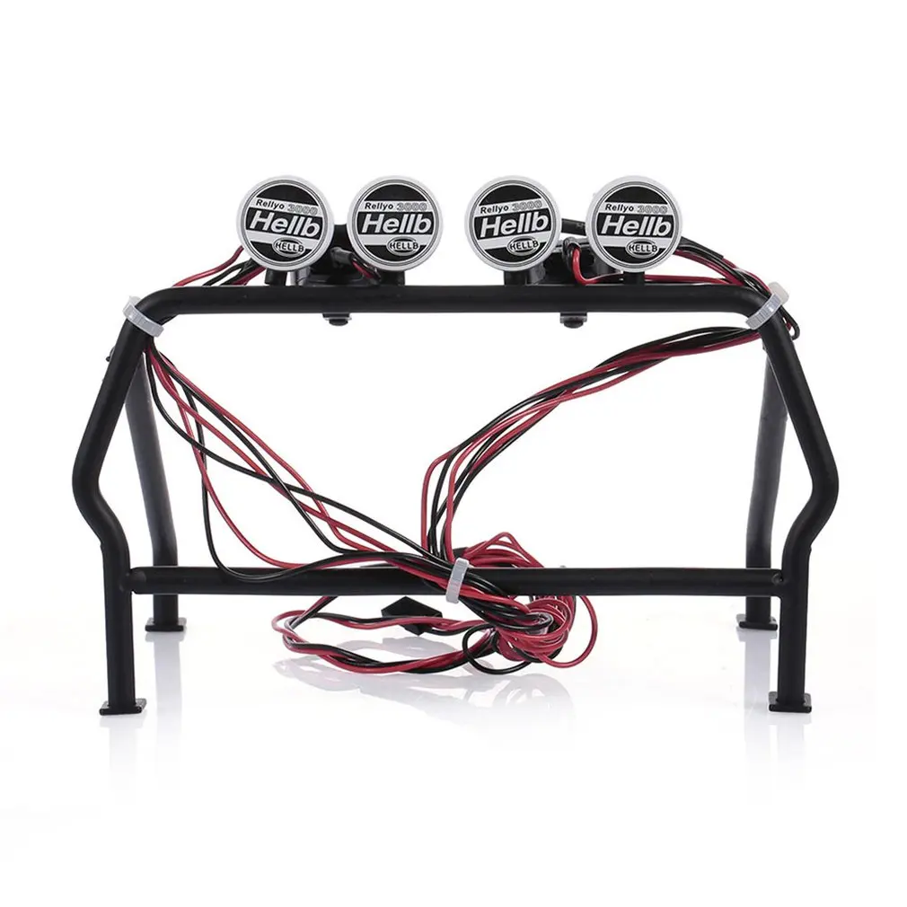 

Metal Matte Surface Rolling Cage Bucket With 6 LED Lights White Lampshade Car Accessories For 1/10 RC Rock Crawler