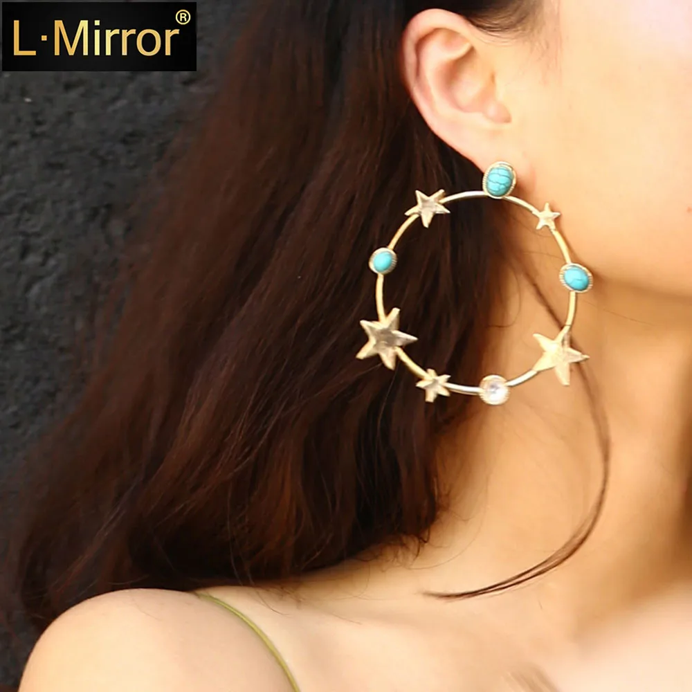 L.Mirror 1 пара женские серьги гвоздики в стиле бохо висячие для свадьбы выпускного