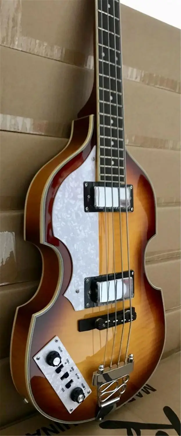 Большой высокого качества волнистого клена электрическая бас гитара