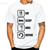 new eat sleep duel repeat yugi yu gi oh style mens womans available t shirt grey print t shirt summer style 032795