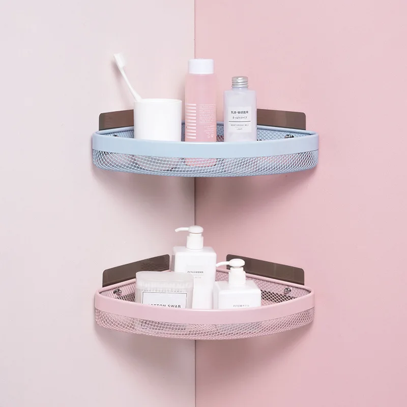 Bathroom Shelf Organizer Shower Storage Rack Pink Corner Shelves Wall Mounted Aluminum Toilet Shampoo Holder No Drill | Дом и сад