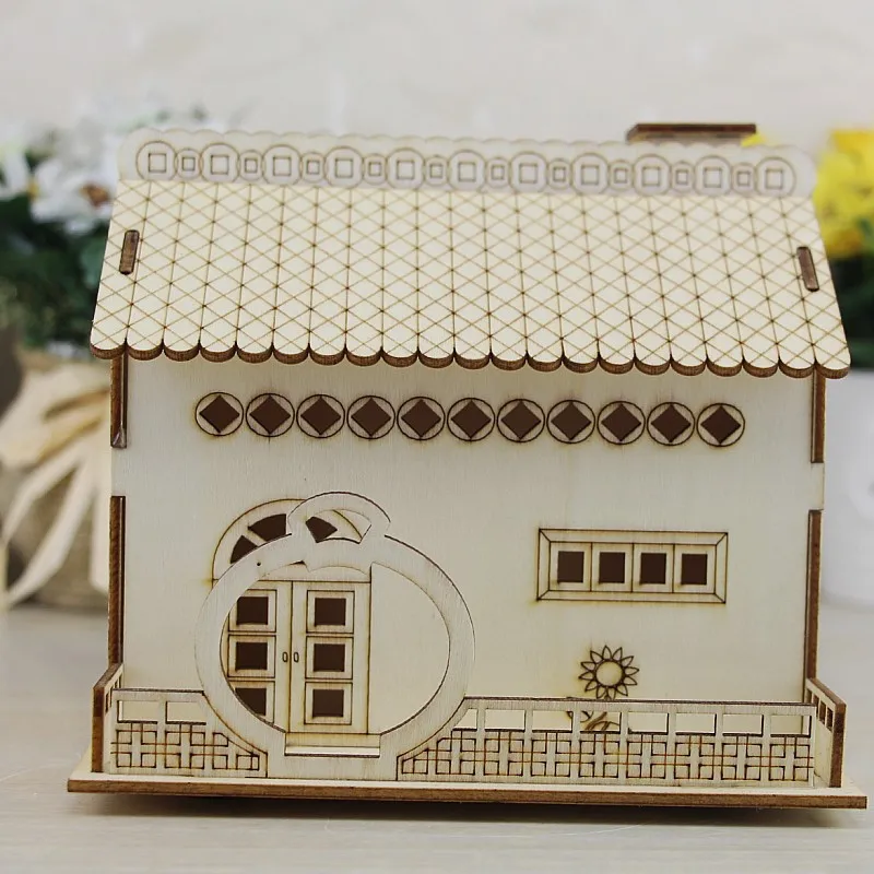 Креативная деревянная вилла маленький двор Копилка деревянный домашний декор