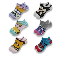 cartoon cartoon cotton boat socks for men and women popular elements patterns personality creativity fashion and comfortbale