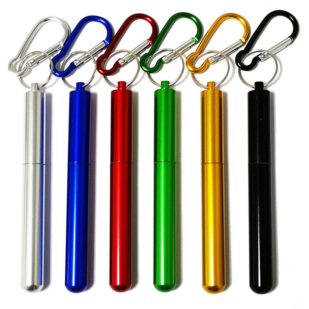 10 Упаковка нержавеющая сталь телескопическая соломинка для питья портативная