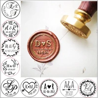 custom two initials with date wax seal stampcustom wax seal stampwedding invitation sealswedding giftpersonalised wood stamp