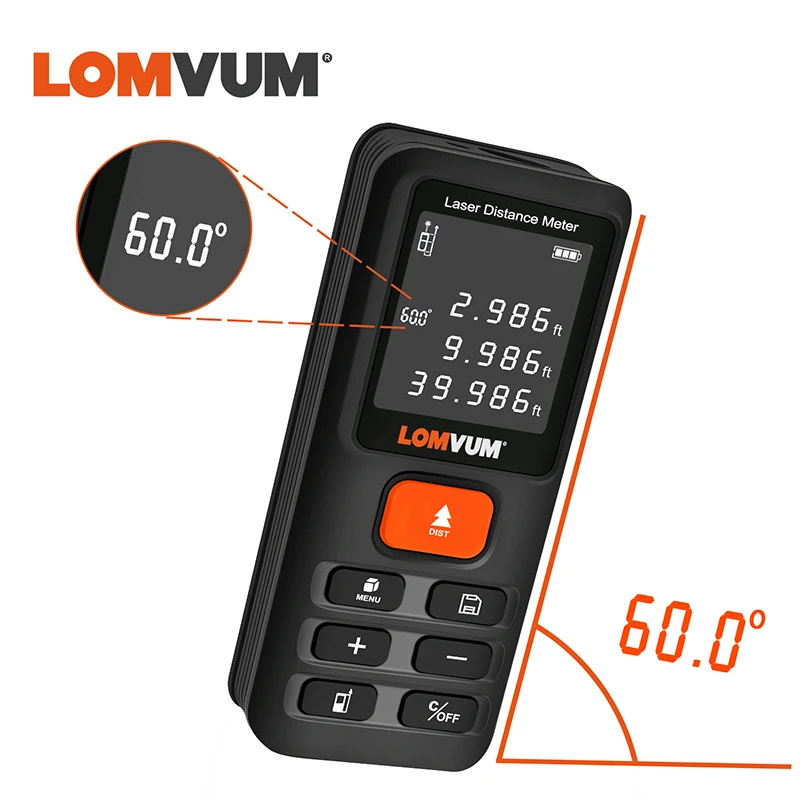 Лазерный дальномер LOMVUM, цифровой, 70/50/100/120 м - изображение