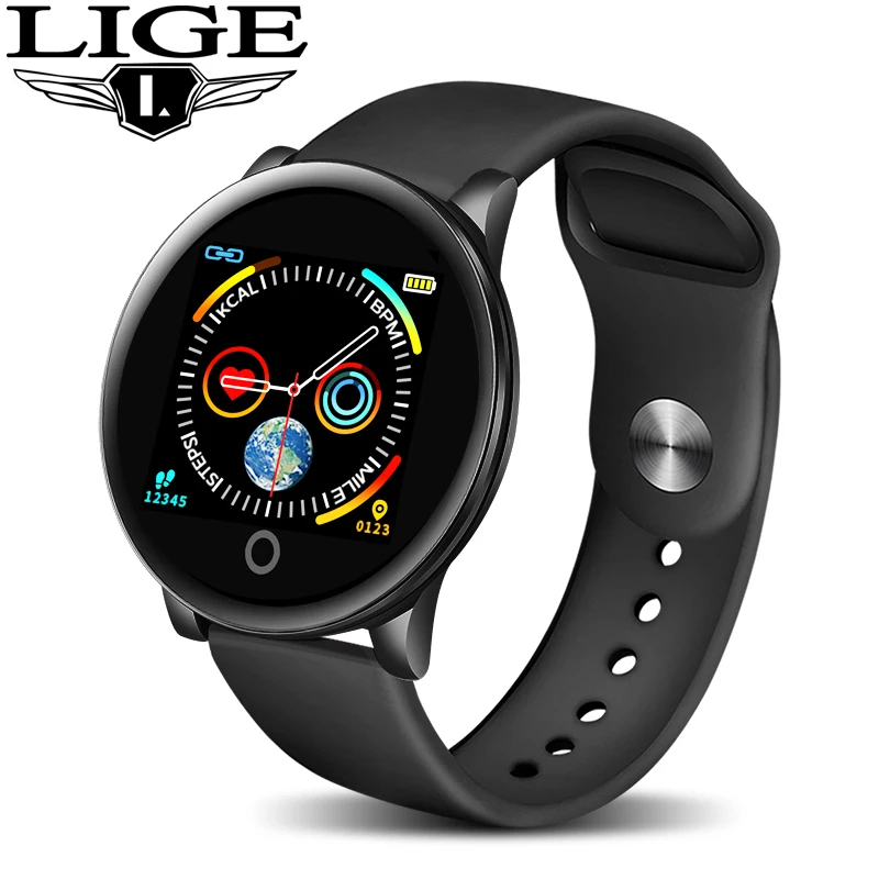 Смарт часы LIGE для мужчин и женщин фитнес трекер пульсометр монитор артериального