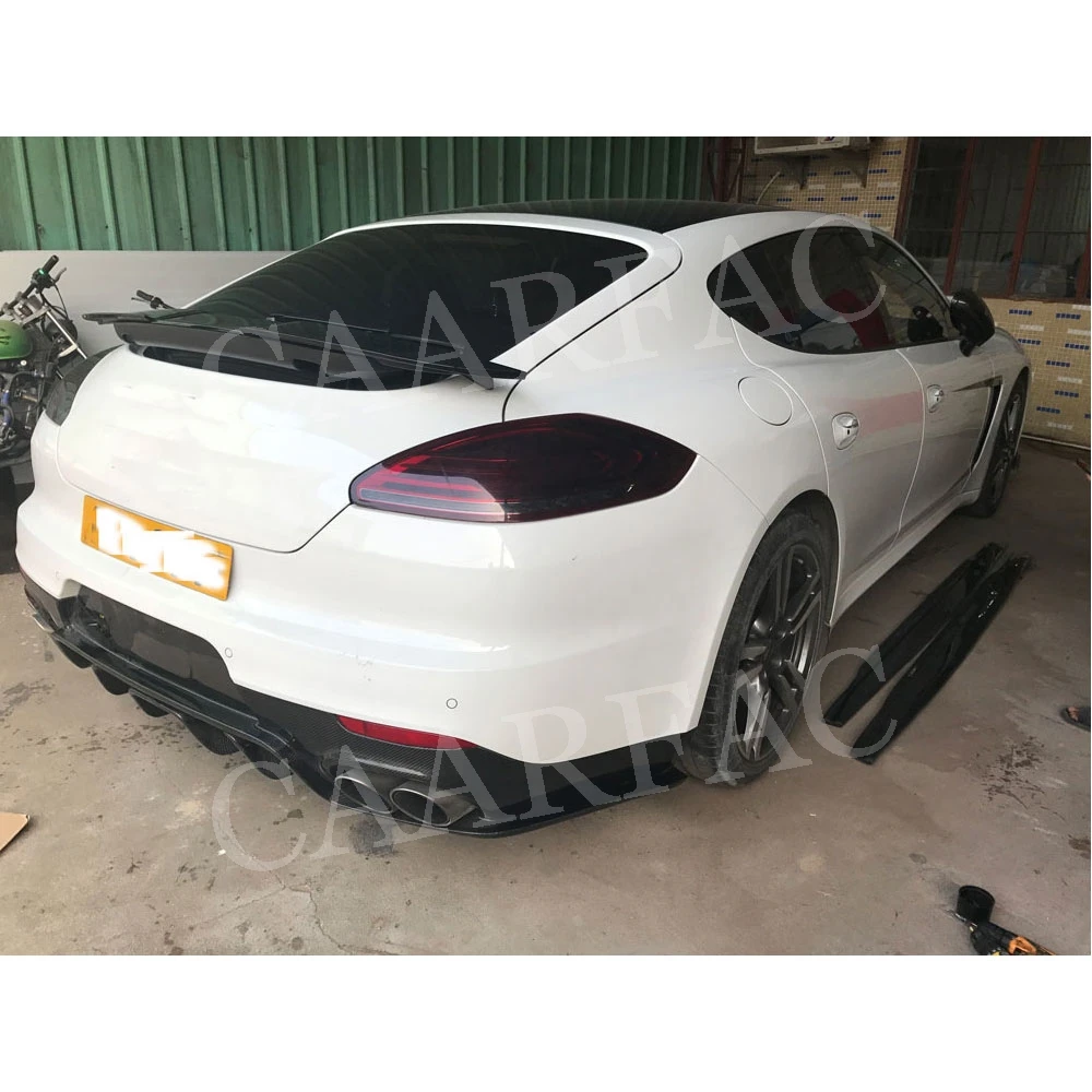 Для Panamera углеродного волокна задний бампер для губ Диффузор спойлер для Porsche Panamera 970 GTS Turbo S